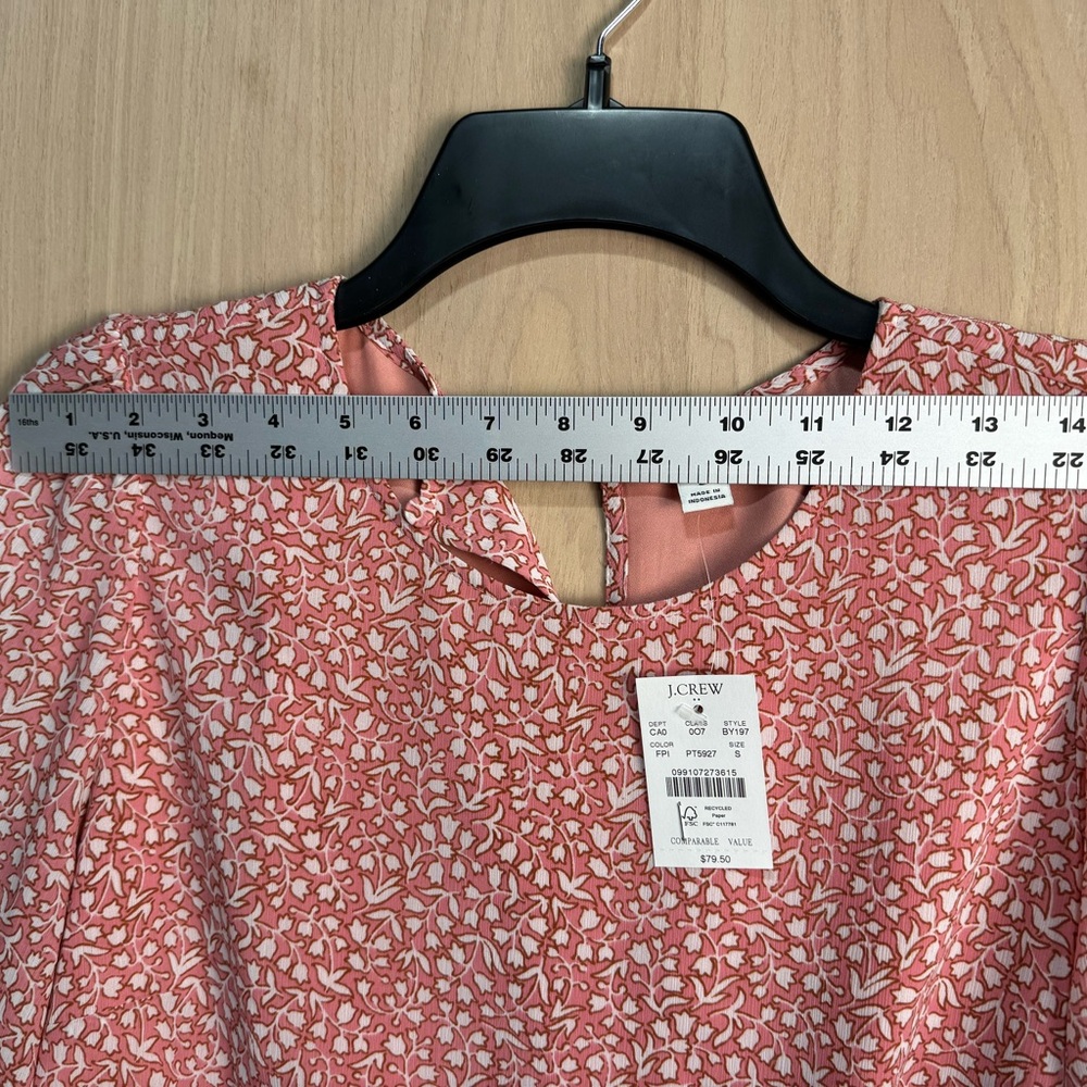 J.Crew Womens Floral Print Long Sleeve Blouse S Pink & White - Picture 9 of 12
